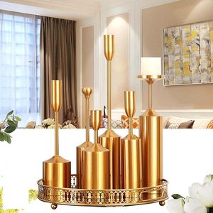 เชิงเทียนโลหะชุบทองหรูหราสำหรับตกแต่งบ้านดีไซน์ใหม่เทียนแฟนซี - Product Image 3