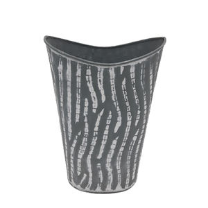 Maceta ovalada de Metal de hierro de aspecto único gris con diseño elegante antiguo blanco decoración sostenible para interiores y exteriores para el hogar y el jardín - Product Image 2