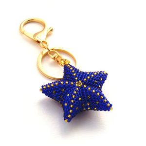 พวงกุญแจลูกปัดเมล็ดพันธุ์ดาวสีฟ้าที่สวยงามและพวงกุญแจและอุปกรณ์เสริมอื่นๆจากอินเดีย - Product Image 1