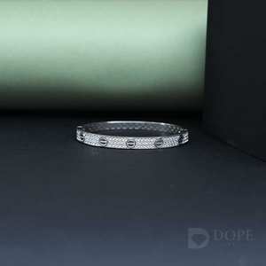 Bracelet rigide pour femme en diamant de culture rond taille brillant, plaqué or blanc massif 18 carats, certifié IGI, 1,40 carat, tendance - Product Image 3