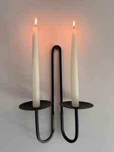 Aplique de Pared Moderno con Espejo de Hierro Negro, Portavelas, Decoración del Hogar, Sala de Estar, Arte Metálico Geométrico de Lujo, Colgante Vertical - Product Image 3