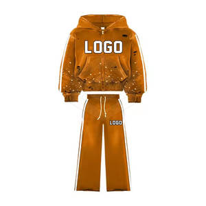 ชุดวอร์มผู้ชายแบบมีฮู้ด ระบายอากาศได้ดี สำหรับฤดูหนาว พร้อมโลโก้สั่งทำพิเศษ  ชุดแทรคสูทสีพื้น กางเกงทรงบาน  ชุดกีฬา ชุดออกกำลังกาย - Product Image 4