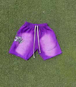 Éponge française personnalisée 100% coton designer haute qualité graphique surdimensionné impression de mode lavé lavage à l'acide Shorts - Product Image 6