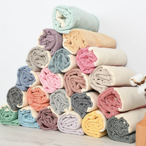 100% algodón turco Peshtemal Toalla de playa de secado rápido desechable para uso multiusos a prueba de arena en gimnasio Spa piscina Sauna Yoga - Product Image 3