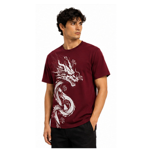 Men's Black Streetwear T Shirt Oversized Graphic Print Cotton Tee Vintage Hip Hop Casual Urban Fashion Drop Shoulder Shirt - Product Image 2