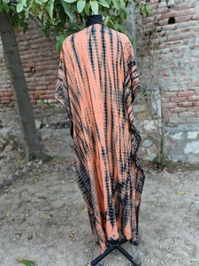 Caftán playero de manga larga para verano, caftán con cuello en V, Color azul cielo - Product Image 3