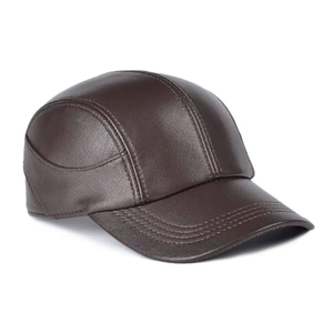 Nueva Gorra de Cuero Genuino de Color Sólido a la Moda para Hombre, Gorra de Cuero con Logotipo Personalizado de Alta Calidad - Product Image 5