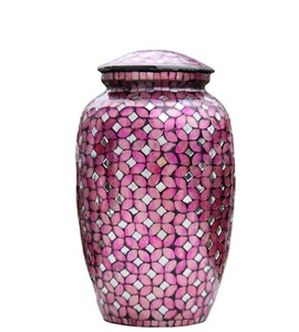 Pink Reef Aluminum Hand Made Funeral <b>Urn</b> for Human Ashes <b>Large</b> Adult Size Burial <b>Urn</b> Hand Applied Individual Custom Size <b>urn</b> - Product Image 2