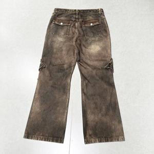 Jeans de Mezclilla para Hombre, Diseño Original 2026, Estilo Urbano, Logotipo Personalizado, Alta Calidad, Lavado Monkey, Corte Holgado, Color Marrón - Product Image 5