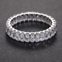 Baguette Pierres VVS1 Moissanite Bague De Mariage pour Femmes/Hommes Doigt Bande De Fiançailles Bijoux en Argent Sterling 925