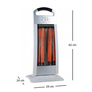 Stufe elettriche a carbone 900W riscaldamento domestico con 2 livelli di potenza bianco/argento 29x24x62cm riscaldatori elettrici - Product Image 2