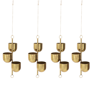 Jardinière suspendue en métal plaqué or de style tendance OEM Forme et taille personnalisées Application de jardin Utilisation du sol disponible au prix - Product Image 5