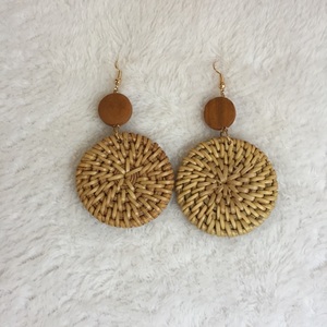 Boucle d'oreille en rotin de mode exportation en vrac meilleure boucle d'oreille de choix pour l'heure d'été d'Hawaii - Product Image 5