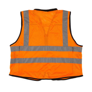 Gilet de sécurité réfléchissant pour hommes, conforme à la norme ANSI Classe 1, en soie/coton, vêtement de travail d'été, multi-poches, avec éclairage LED, imperméable, personnalisable - Product Image 5