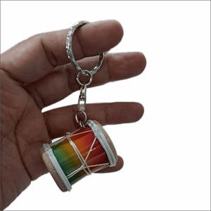 Tamborin Keychain âm nhạc truyền thống người yêu sang trọng cho các phụ kiện đẹp bằng gỗ nghệ thuật và hàng thủ công - Product Image 3