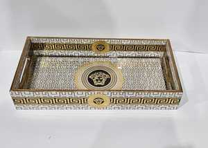 Juego de bandejas de madera para servir Ramadán, color personalizado, 3 uds., bandeja de comida impresa Rectangular para el hogar, restaurante, Servicio para el hogar - Product Image 5