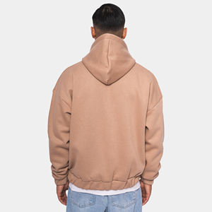 Sweat à capuche zippé unisexe de luxe surdimensionné 380 g/m² en molleton bouclette épais, personnalisable avec logo, streetwear hiver pour homme grande taille - Product Image 3