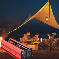 Convertisseur de courant HOULI 2000W monophasé à onde sinusoïdale pure DC 12V/24V/48V/60V AC 110V/220V, efficacité 90%, 50/60Hz, pour voiture et appareils électroménagers