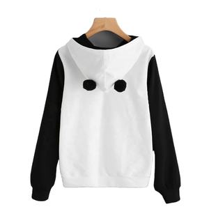 Buena Calidad Precio al por mayor Parche de manga larga Color con bolsillos de canguro Mujeres Sudadera con capucha para la venta en colores sólidos - Product Image 3