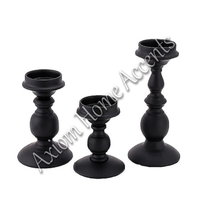 Soportes cónicos decorativos para mesa de comedor Portavelas de metal elegante Hecho a mano Glamour contemporáneo por Axiom Home Accents - Product Image 2