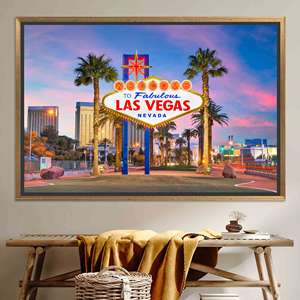 Printed Canvas Artwork: Elegant Landscape for Modern Decor,GOLD <b>FRAMED</b> CANVAS - Product Image 1