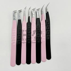 Pinzas Profesionales para Extensión de Pestañas, Diseño de Corazón, Acero Inoxidable Plano, Logotipo Personalizado, Antimagnéticas, Mango Cómodo - Product Image 3