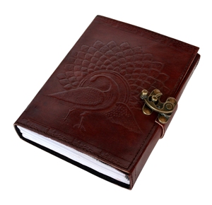Journal en cuir personnalisé en relief de paon, Journal d'écriture, livre vierge, fournitures de bureau, carnet de notes pour étudiants, vente en gros - Product Image 5