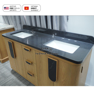 Thấp hơn thuế quan cảnh tượng đa dạng đàn hồi khách sạn dự án cao bóng đen Carrara nhân tạo thạch anh đá phiến cho Vanity - Product Image 5