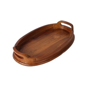 Dernier plateau en bois pur avec poignée en métal pour l'artisanat Plateau de service en bois de taille personnalisée pour les ustensiles de cuisine à faible coût - Product Image 4