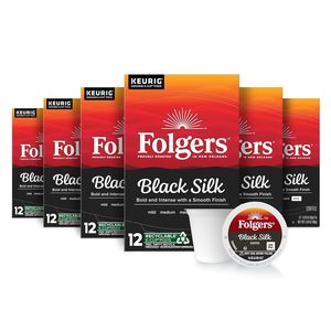 Café Folgers Black Silk, torréfaction foncée, dosettes Keurig K-Cup, boîtes de 12 (lot de 6) - Product Image 3