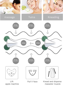 Dispositivo de adelgazamiento facial en forma de V Masajeador de rodillo de Jade para Contorno de mejillas Antiarrugas Doble mentón Facial Nature Jade Face Lifting - Product Image 3