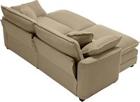 Canapé cloud en tissu, canapé modulaire sectionnel, canapé confortable en peluche profonde avec 2 poufs et 2 oreillers