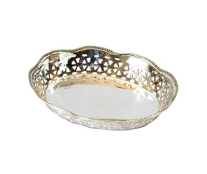 Bol rond moyen en argent plaqué Sheffield, fait main, style classique traditionnel anglais, pour la décoration intérieure du salon, collection Famille Royale - Product Image 1