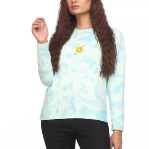 Sweat-shirt à col rond de haute qualité OEM pour femmes avec motif tie-dye, tissu tricoté en polyester/coton, style streetwear, hiver - Product Image 2