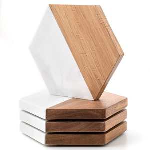 Sous-verres rustiques en bois massif naturel, conçus pour un usage quotidien, protégeant les tables de la chaleur, de l'humidité et des marques de surface - Product Image 3