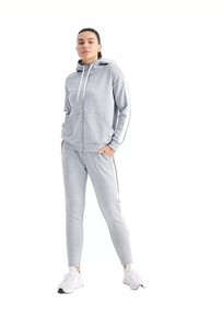 Haute qualité 100% coton Tech polaire femmes survêtement plaine surdimensionné deux pièces survêtement pour dames au pakistan - Product Image 3