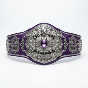 Ceinture de championnat de boxe unisexe en PU, plaquée or, équipement d'entraînement durable pour les arts martiaux, logo personnalisable - Product Image 4