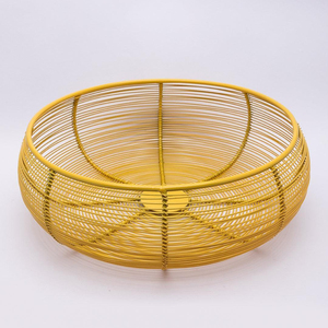 Top Creative Design <b>Round</b> Gold Plated Iron Wire Fruit <b>Basket</b> <b>Round</b> Shape <b>Storage</b> <b>Basket</b> Custom Size Kitchen Utensil Holder Deco - Product Image 2