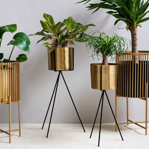 Macetero Metálico Moderno con Soporte para Espacios de Oficina, que Agrega un Estilo Profesional y un Ambiente Natural Fresco a las Áreas de Trabajo - Product Image 1