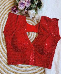 Wholesale Fancy Georgette Embroidery Sequence Work Ready-to-Wear Blouse for Women Ethnic Wedding Garment Surat Manufacturer Garment - Product Image 2