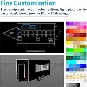 Carrito de helados móvil con equipo de camión de comida rápida barato, carrito de remolque de comida callejera personalizado con estándar de EE. UU. - Product Image 2