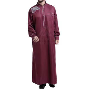 Thobe d'été décontracté personnalisé en coton Caftan pour hommes Robe islamique respirante à manches longues et longueur au sol - Product Image 5