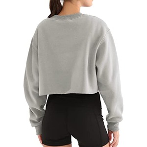 2025 personnalisé femmes haut court pulls décontractés pull recadrée surdimensionné sweat pour femme - Product Image 2