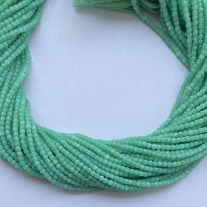 Caja de cubo de piedra de crisoprasa verde Natural de 2mm y 3mm, hebras de cuentas de piedras preciosas facetadas para fabricación de joyas de mayorista, collar DIY - Product Image 3