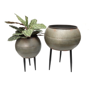 High Selling Galvanized <b>Planter</b> Set Of Two Designed Metal Galvanized <b>Planter</b> Balcony Indoor & Outdoor Premium Quality <b>Planter</b> - Product Image 2