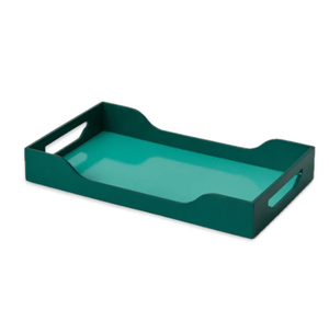 Bandeja de Madera Lacada con Asas Laterales Recortadas, Bandeja Organizadora Rectangular Decorativa Multiusos de Vietnam - Product Image 5