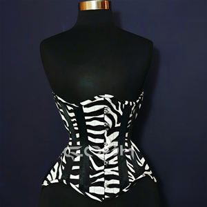 Corset amincissant à imprimé floral, avec baleines en acier et garniture en satin violet, pour un look tendance - Product Image 4