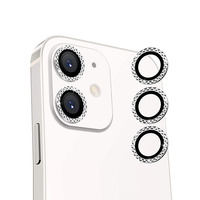 Protecteur d'objectif de caméra HD transparent en diamant pour IPhone 13 Pro Max 9D protecteur de caméra en métal pour IPhone 14 protecteurs d'écran