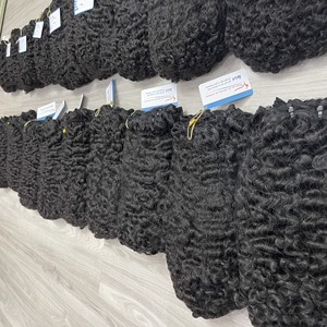 Venta al por mayor de vapor birmano máquina de rizos de doble dibujado Color Natural de trama suave de lujo extensiones de cabello liso tejido - Product Image 2