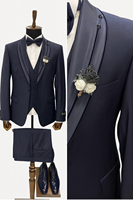 Traje de Esmoquin de Lujo Personalizado para Hombre, Talla Grande, Impermeable, Antiarrugas, Conjunto de Tres Piezas para Novio, Blazer, Chaleco y Pantalones Clásicos Formales